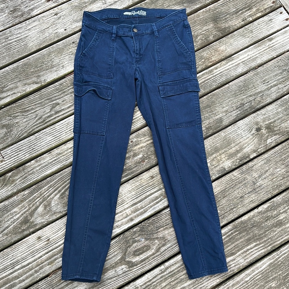 Old Navy Rockstar Navy Blue Cargo Jeggings 12 R